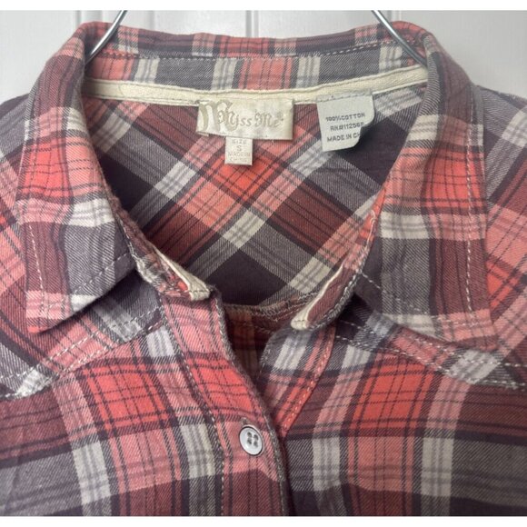 Miss Me Flannel Shirt Dress Button Down Sequins, Size: Small - Picture 5 of 8